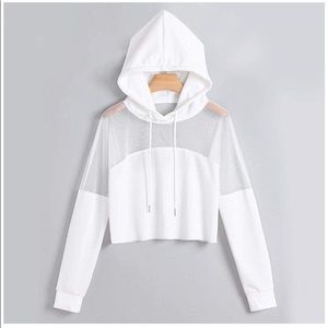 White cropped hoodie